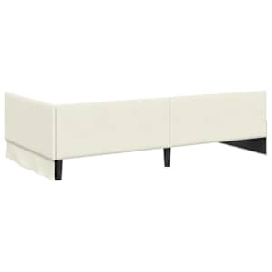Rohový rám postele s čelo Krémová 80 cm x 200 cm samet - obrázek 7