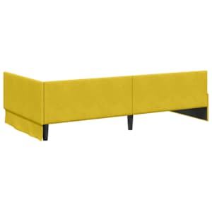 Rohový rám postele s čelo Žlutá 90 cm x 200 cm samet - obrázek 7