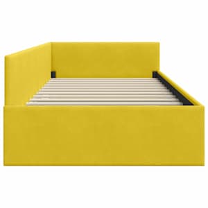 Rohový rám postele s čelo Žlutá 90 cm x 200 cm samet - obrázek 6