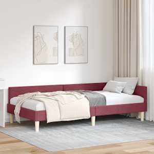 Rohový rám postele Víno Červené 80 x 200 cm textil - obrázek 1