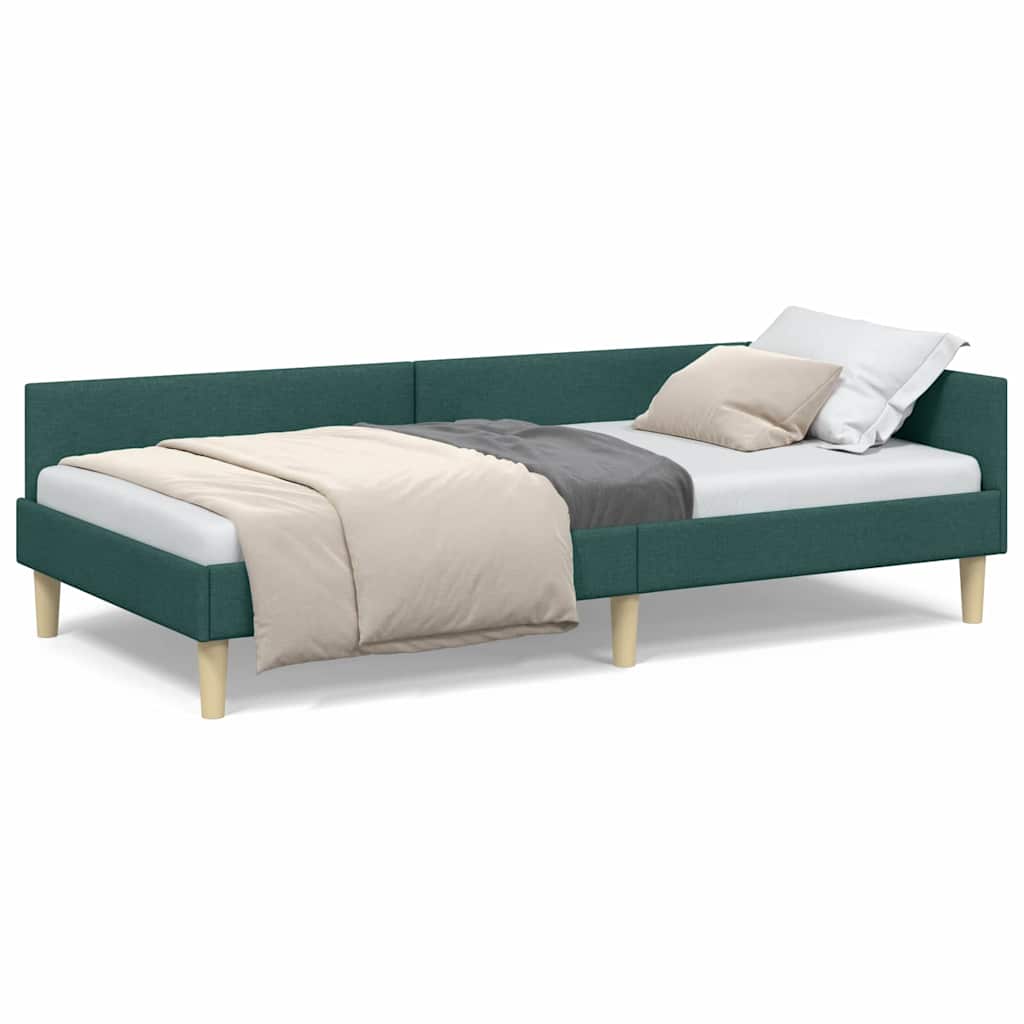 Corner Bed Frame Other with Headboard Dark green 80 x 200 cm - Image 4