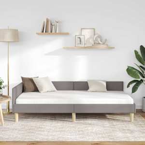 Rohový rám postele Taupe 80 x 200 cm textil - obrázek 3