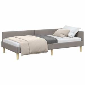 Rohový rám postele Taupe 80 x 200 cm textil - obrázek 2
