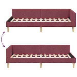 Rohový rám postele Víno Červené 100 x 200 cm textil - obrázek 9