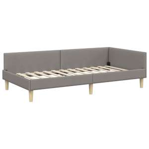 Rohový rám postele Taupe 100 x 200 cm textil - obrázek 4