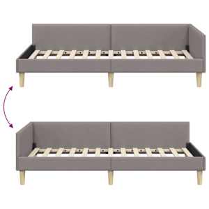 Rohový rám postele Taupe 100 x 200 cm textil - obrázek 9
