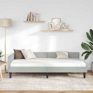 Rohový rám postele Světle šedá 80 cm x 200 cm SametaPlywood - obrázek 3