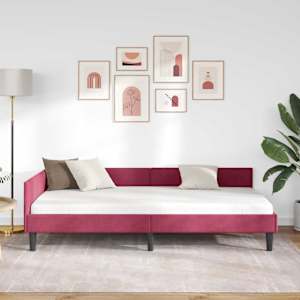Rohový rám postele Víno Červené 80 cm x 200 cm SametaPlywood - obrázek 3