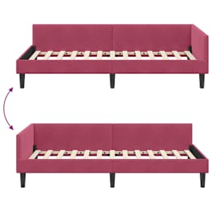 Rohový rám postele Víno Červené 80 cm x 200 cm SametaPlywood - obrázek 9