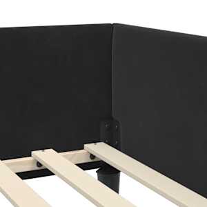 Rohový rám postele s čelo Černá 80 cm x 200 cm SametaPlywood - obrázek 8
