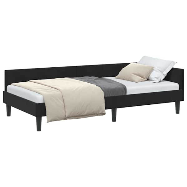 vidaXL Nurgavoodi raam peaga Must 80 cm x 200 cm Samet