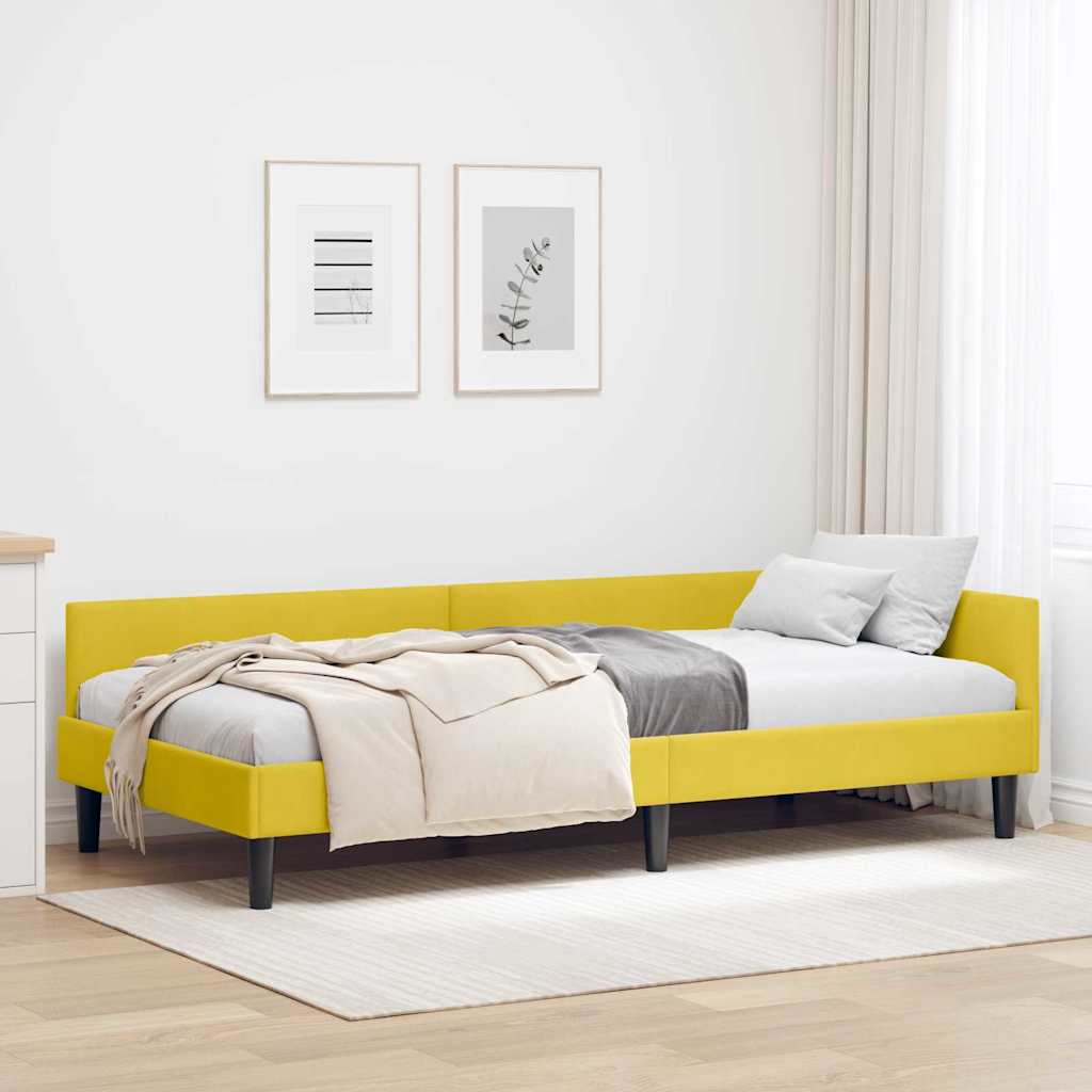 vidaXL Cadru de pat colțar Galben 80 x 200 cm Catifea și lemn laminat