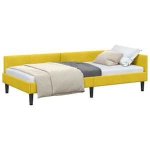 vidaXL Nurgavoodi raam peaga Kollane 80 cm x 200 cm Samet