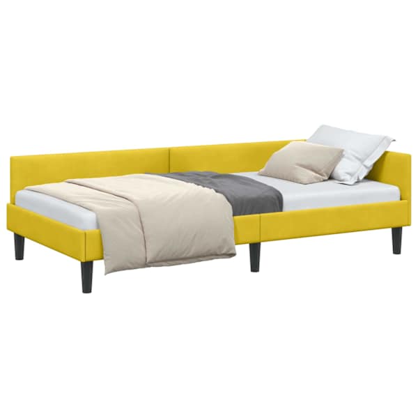 vidaXL Nurgavoodi raam peaga Kollane 80 cm x 200 cm Samet