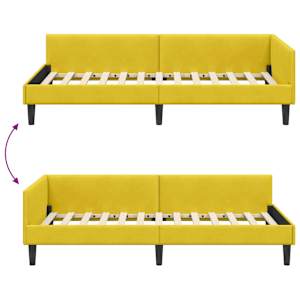 Rohový rám postele s čelo Žlutá 80 cm x 200 cm SametaPlywood - obrázek 9