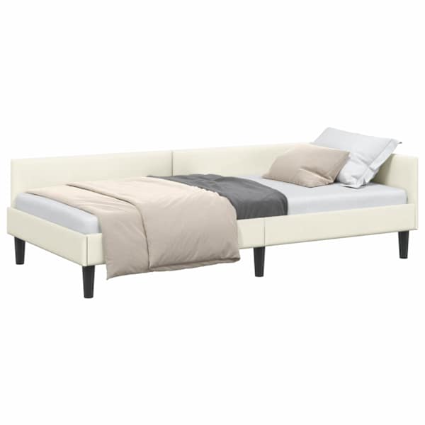 vidaXL Nurgavoodi raam peaga cream 80 cm x 200 cm Samet