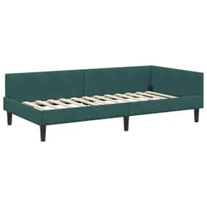 Rohový rám postele Tmavě zelená 90 cm x 190 cm SametaPlywood - obrázek 4