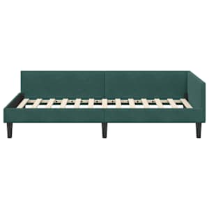 Rohový rám postele Tmavě zelená 90 cm x 190 cm SametaPlywood - obrázek 5