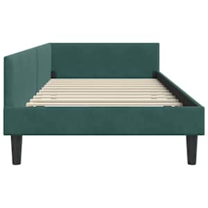 Rohový rám postele Tmavě zelená 90 cm x 190 cm SametaPlywood - obrázek 6