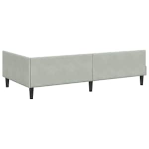 Rohový rám postele s čelo Světle šedá 90 cm x 200 cm samet - obrázek 7