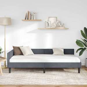 Rohový rám postele s čelo Tmavě šedá 90 cm x 200 cm samet - obrázek 3
