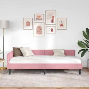 Rohový rám postele s čelo Růžová 90 cm x 200 cm SametaPlywood - obrázek 3