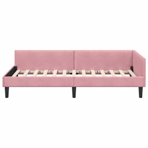 Rohový rám postele s čelo Růžová 90 cm x 200 cm SametaPlywood - obrázek 5