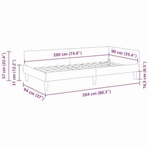 Rohový rám postele s čelo Krémová 90 cm x 200 cm SametaPlywood - obrázek 11