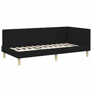 Rohový rám postele Černá 80 cm x 200 cm Tkanina a překližka - obrázek 4
