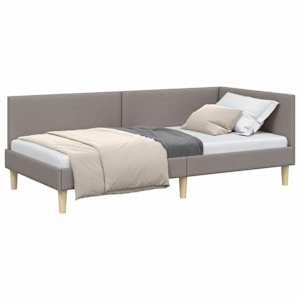 Rohový rám postele Taupe 90 cm x 190 cm Tkanina a překližka - obrázek 2