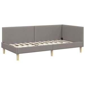 Rohový rám postele Taupe 90 cm x 190 cm Tkanina a překližka - obrázek 4