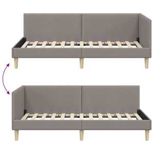 Rohový rám postele Taupe 90 cm x 190 cm Tkanina a překližka - obrázek 9