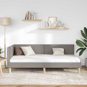 Rohový rám postele Taupe 90 cm x 200 cm Tkanina a překližka - obrázek 3