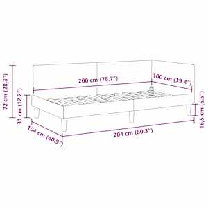 Rohový rám postele s čelo Tmavě zelená 100 cm x 200 cm - obrázek 11