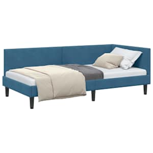 vidaXL Nurgavoodi raam peaga Sinine 80 cm x 200 cm Samet