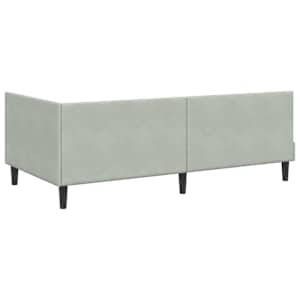 Rohový rám postele s čelo Světle šedá 80 cm x 200 cm samet - obrázek 7