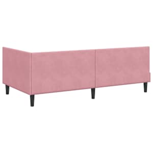 Rohový rám postele s čelo Růžová 80 cm x 200 cm samet - obrázek 7