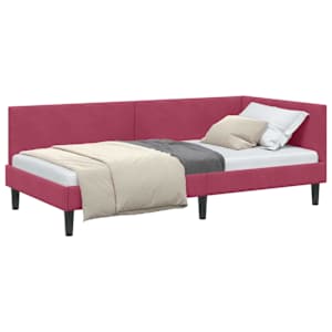 vidaXL Nurgavoodi raam peaga Veinpunane 80 cm x 200 cm Samet