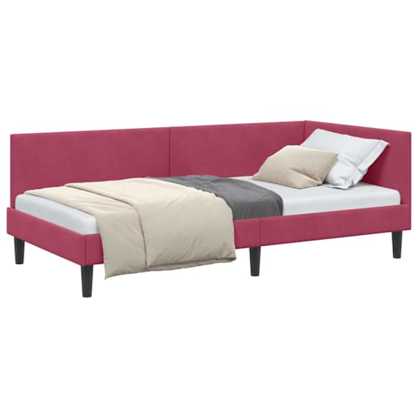 vidaXL Nurgavoodi raam peaga Veinpunane 80 cm x 200 cm Samet