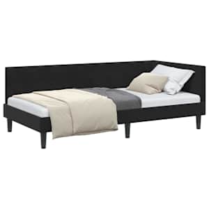 vidaXL Nurgavoodi raam peaga Must 80 cm x 200 cm Samet