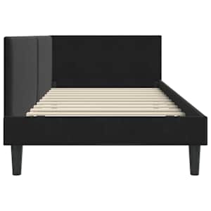Rohový rám postele s čelo Černá 80 cm x 200 cm samet - obrázek 6
