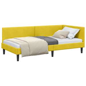 vidaXL Nurgavoodi raam peaga Kollane 80 cm x 200 cm Samet