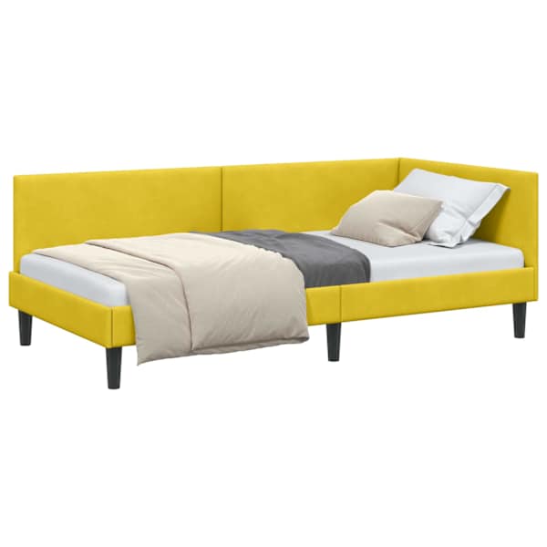 vidaXL Nurgavoodi raam peaga Kollane 80 cm x 200 cm Samet