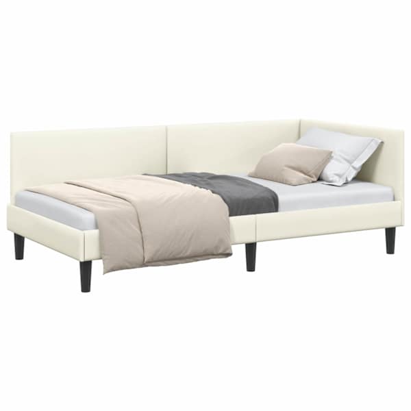 vidaXL Nurgavoodi raam peaga cream 80 cm x 200 cm Samet