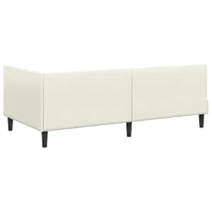 Rohový rám postele s čelo Krémová 80 cm x 200 cm samet - obrázek 7