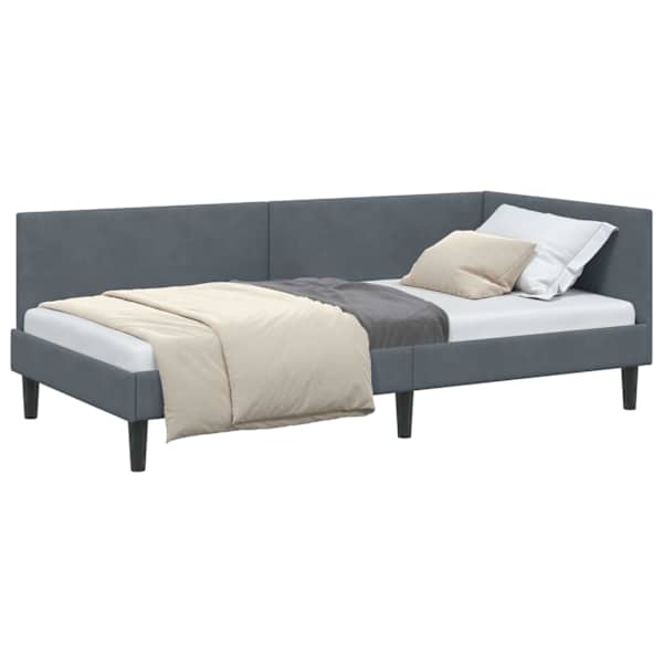 vidaXL Nurgavoodi raam peaga Tumehall 90 cm x 200 cm Samet