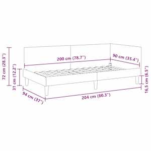 Rohový rám postele s čelo Růžová 90 cm x 200 cm samet - obrázek 11