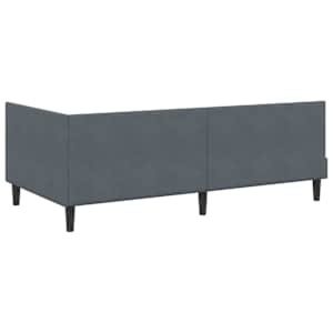 Rohový rám postele s čelo Tmavě šedá 100 cm x 200 cm samet - obrázek 7