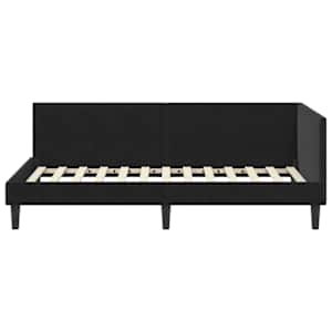 Rohový rám postele s čelo Černá 100 cm x 200 cm samet - obrázek 5