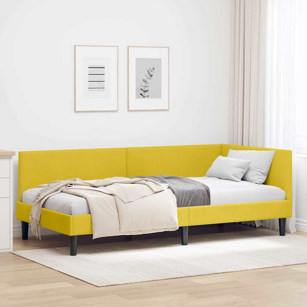 vidaXL Cadru de pat colțar Altele cu headboard Galben 100 x 200 cm